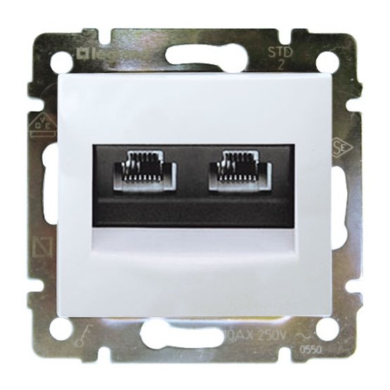 Valena biela zásuvka -RJ45 - 2 UTP 5e 774239